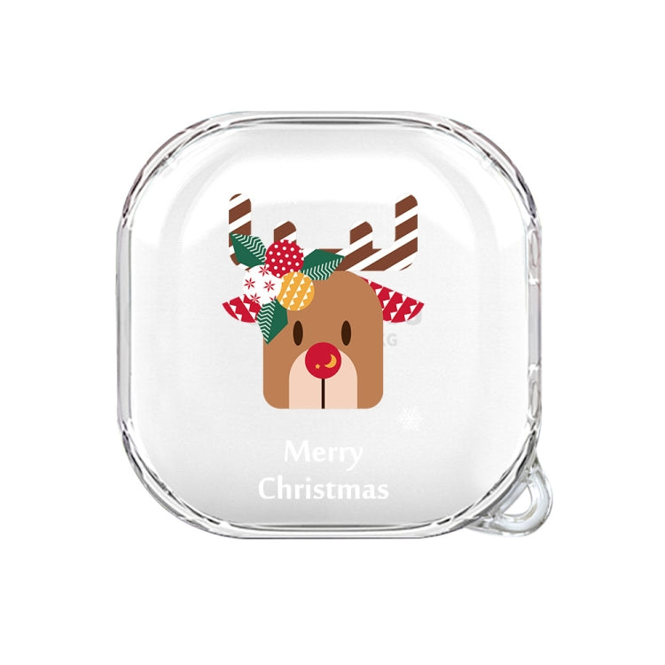 For Samsung Galaxy Buds Live Christmas Transparent TPU Earphone Case(Elk)