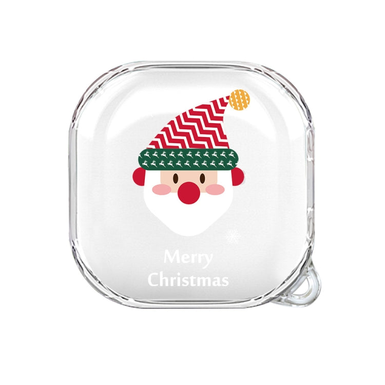 For Samsung Galaxy Buds Live Christmas Transparent TPU Earphone Case(Santa Claus)