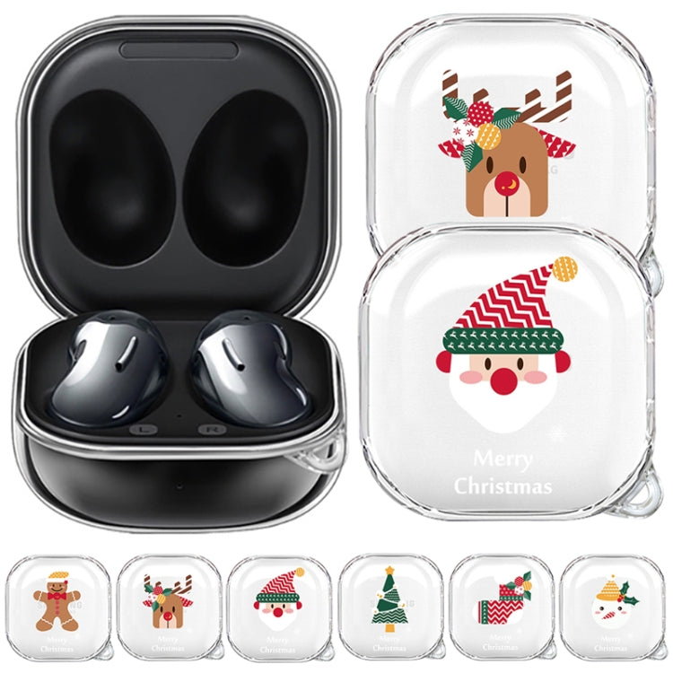 For Samsung Galaxy Buds Live Christmas Transparent TPU Earphone Case(Santa Claus) - Samsung Earphone Case by PMC TechLife | Online Shopping South Africa | PMC TechLife