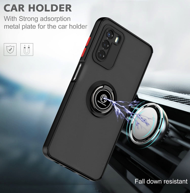 For ZTE Blade V40 Vita Q Shadow 1 Series TPU + PC Phone Case with Ring(Black+Red) - free shipping - PMC Jewellery - Order now!