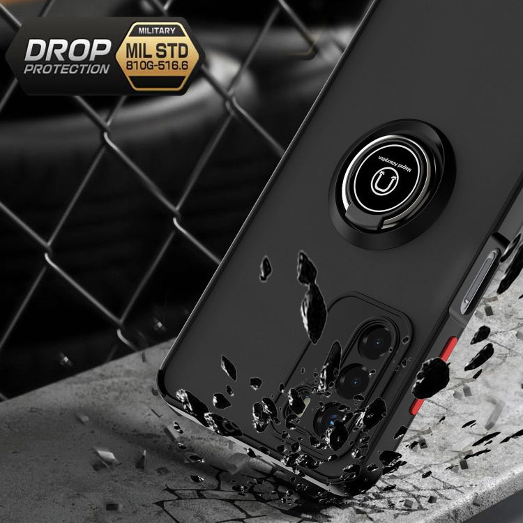 For ZTE Blade V40 Vita Q Shadow 1 Series TPU + PC Phone Case with Ring(Black+Red) - free shipping - PMC Jewellery - Order now!