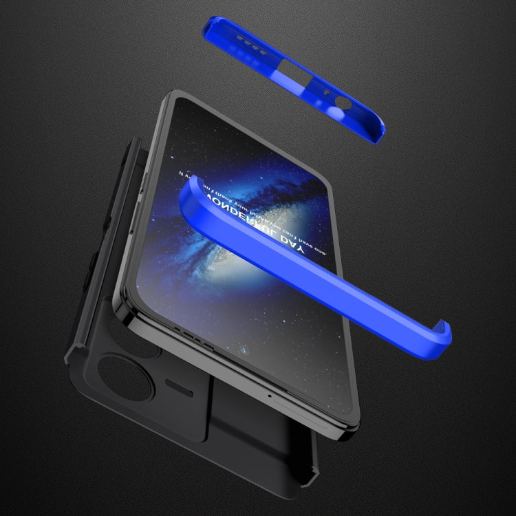 For vivo Y22 / Y22s GKK Three Stage Splicing Full Coverage PC Phone Case(Black Blue) - vivo Cases by GKK | Online Shopping South Africa | PMC Jewellery | Buy Now Pay Later Mobicred