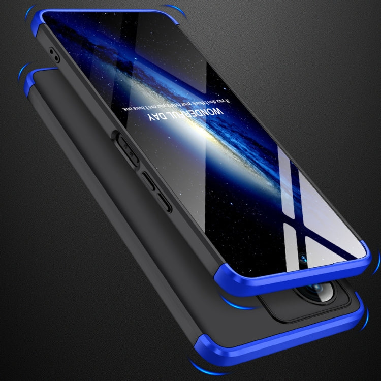 For vivo Y22 / Y22s GKK Three Stage Splicing Full Coverage PC Phone Case(Black Blue) - vivo Cases by GKK | Online Shopping South Africa | PMC Jewellery | Buy Now Pay Later Mobicred
