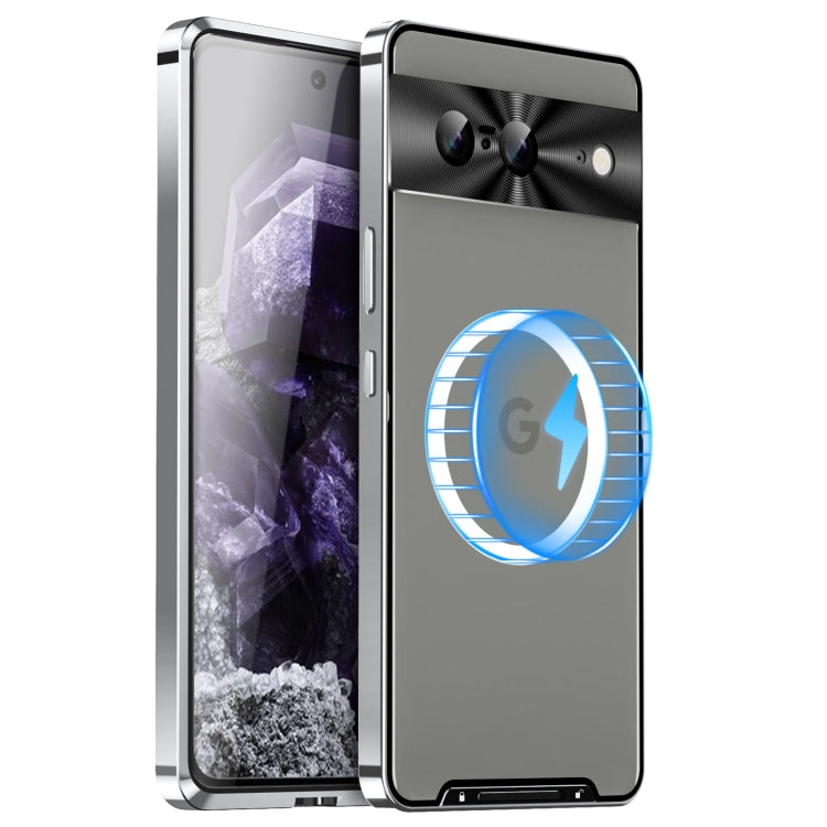 For Google Pixel 8 MagSafe Magnetic Frosted Metal Phone Case(Silver) - Google Cases by PMC Jewellery | Online Shopping South Africa | PMC Jewellery | Buy Now Pay Later Mobicred