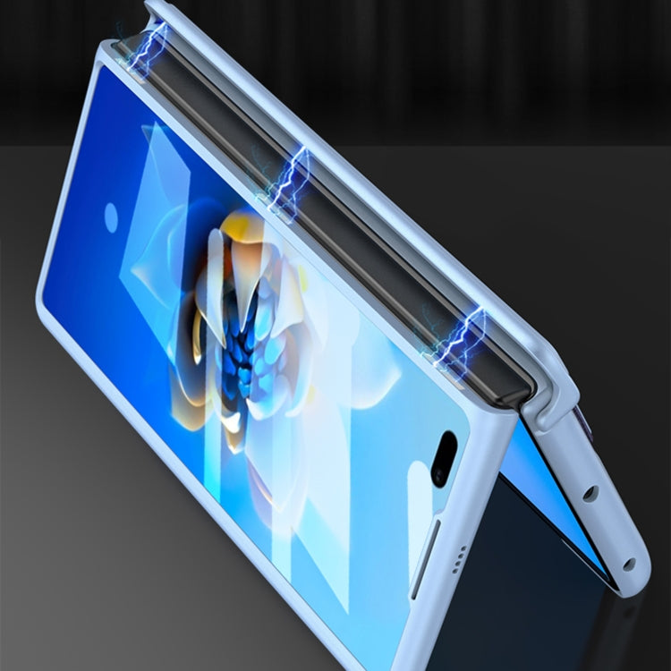 For Huawei Mate X2 GKK Magnetic Hinge Integrated Phone Case with Wrist Strap(Blue)