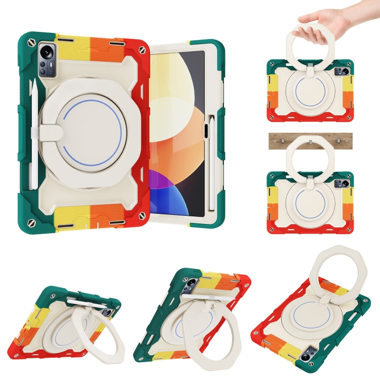For Xiaomi Pad 5 Pro 12.4 Armor Contrast Color Silicone + PC Tablet Case(Colorful Red)