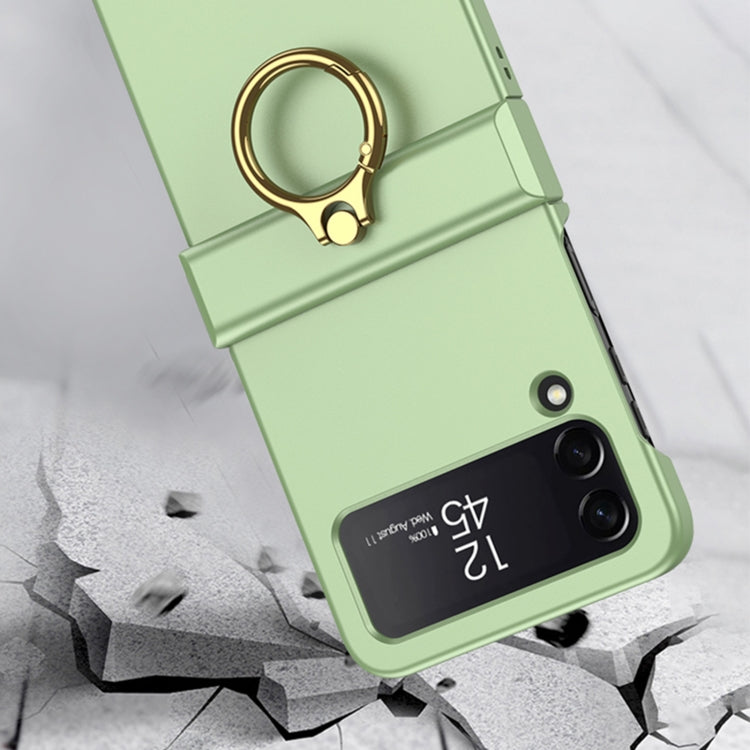 For Samsung Galaxy Z Flip4 GKK Ultrathin Hinge Full Coverage Phone Case with Ring Holder(Dark Green)
