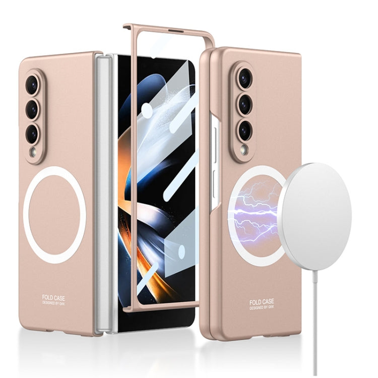 For Samsung Galaxy Z Fold4 GKK MagSafe Ultrathin Integrated Shockproof Protective Phone Case(Rose Gold)