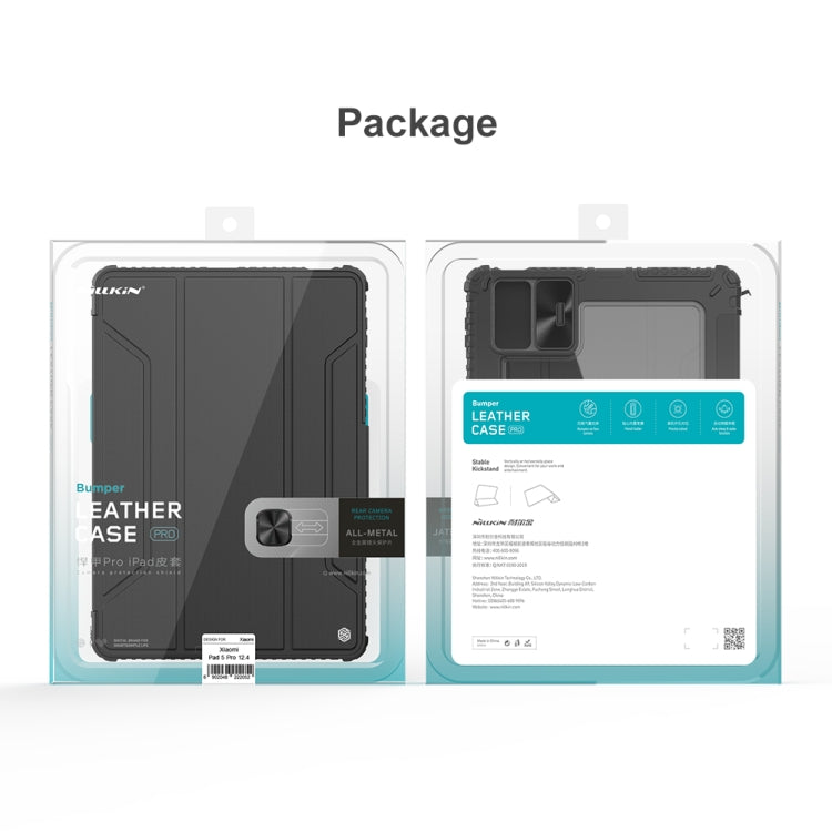 For Xiaomi Pad 5 Pro 12.4 inch NILLKIN Bumper Pro Leather Tablet Case with Pen Slot & Sleep / Wake-up Function(Grey) - Mi Pad 5 / 5 Pro Cases by NILLKIN | Online Shopping South Africa | PMC TechLife