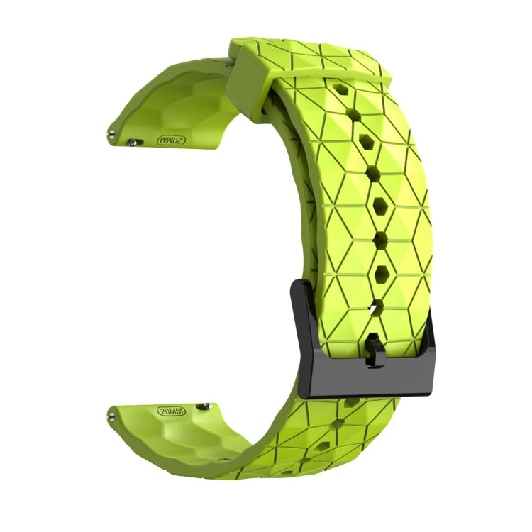 20mm Football Texture Silicone Watch Band(Lime Green)