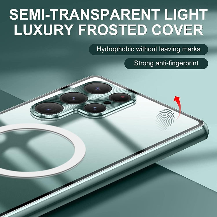 For Samsung Galaxy S22 Ultra 5G Lens Protector MagSafe Double Sided Magnetic Phone Case(Green)