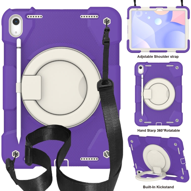 For iPad 2025 / 2022 360 Rotation PC+Silicone Tablet Case(Catharanthus Roseus)
