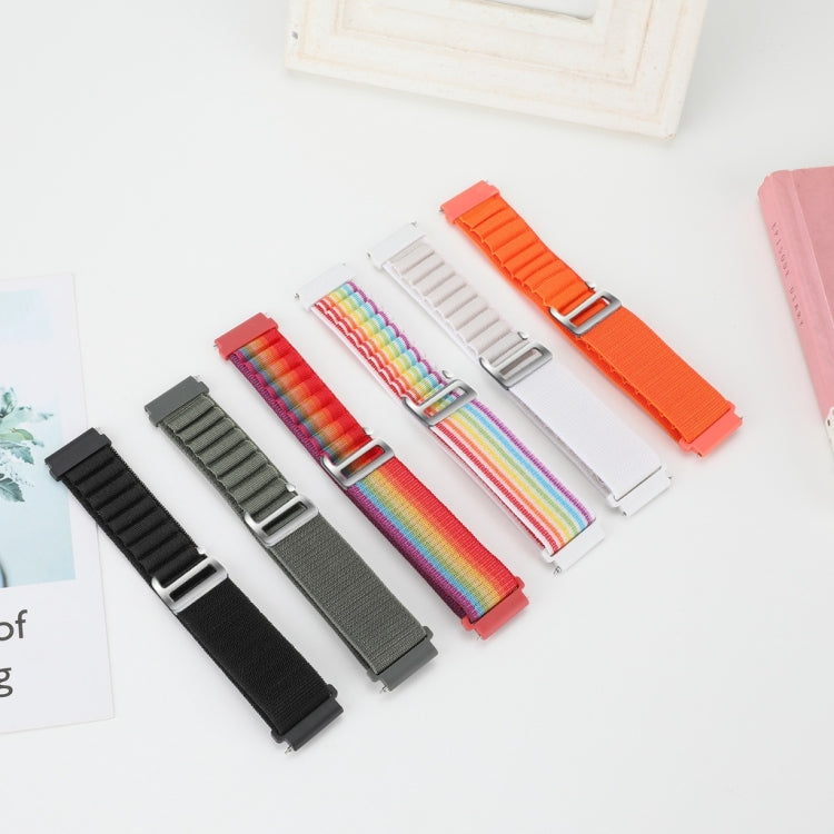 For Realme Watch 3/Amazfit GTR4/4 Pro Universal Nylon Watch Band(Rainbow)