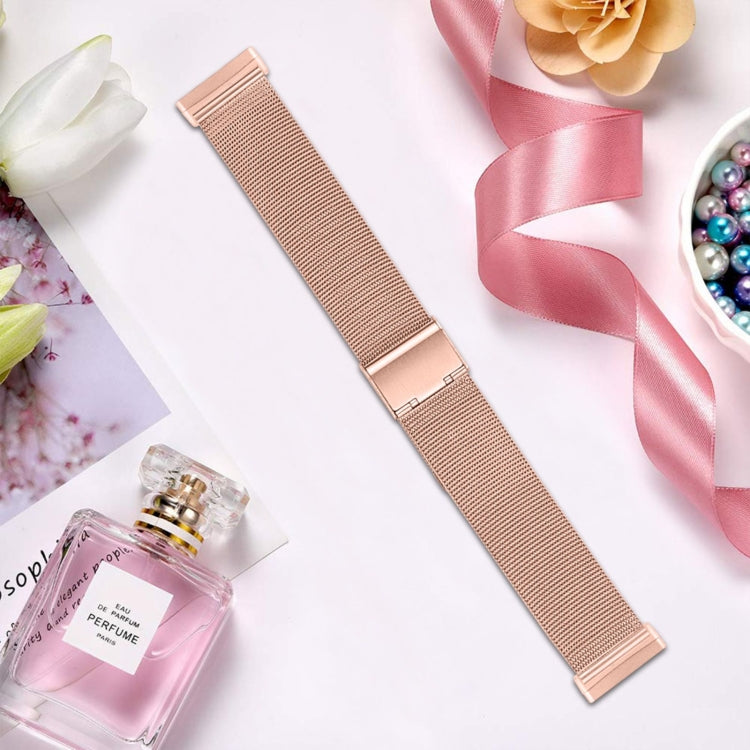 For Fitbit Versa 3 / Sense Milan Buckle Metal Watch Band(Rose Gold)