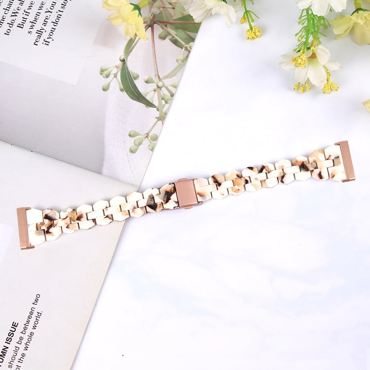 For Fitbit Versa 4 / Sense 2 Universal Rhombus Resin Watch Band(Nougat)