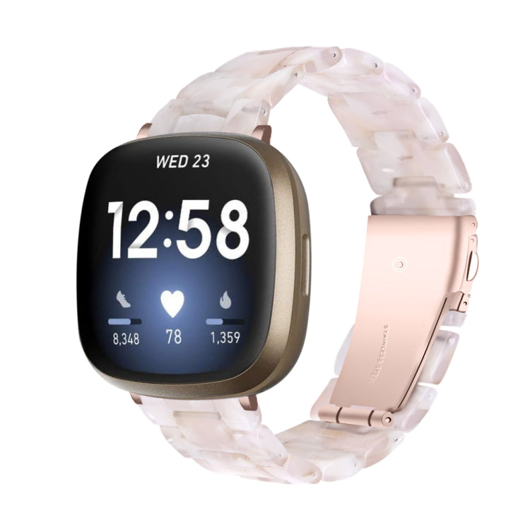 For Fitbit Versa 4 / Sense 2 Universal Resin Watch Band(Pink Flower)