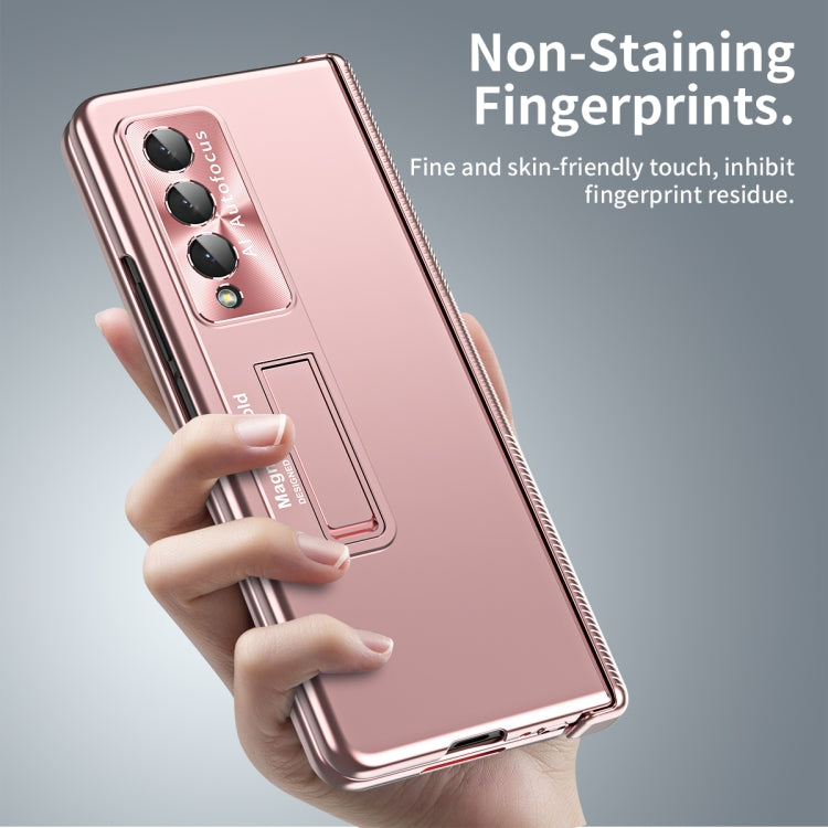 For Samsung Galaxy Z Fold3 5G Electroplating Corrugated Hinge Folding Phone Case(Rose Gold) - free shipping - PMC TechLife - Order now!