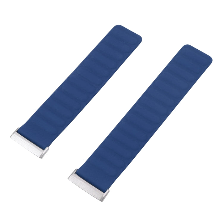 For Fitbit Versa 4 / 3 / Sense 2 20mm Silicone Magnetic Watch Band(Dark Blue)