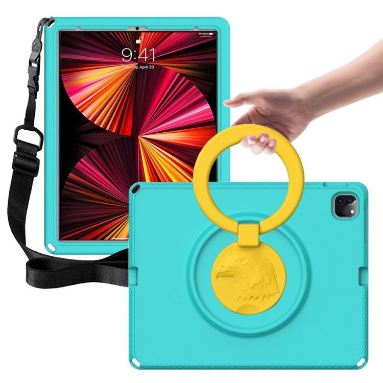 For iPad Pro 12.9 inch 2022/2021/2020/2018 EVA + PC Shockproof Tablet Case without Water-resistant Frame(Glacier Green)