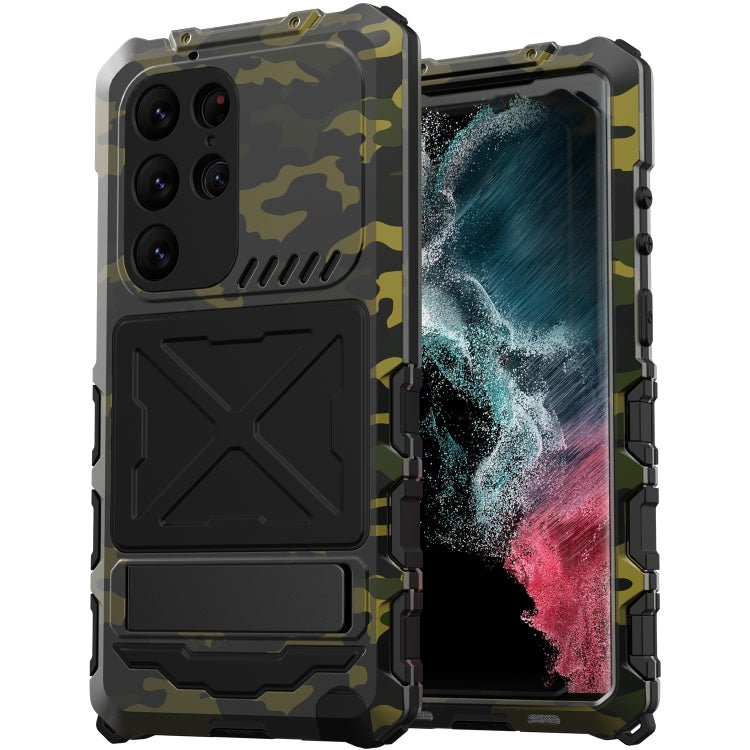 For Samsung Galaxy S23 Ultra 5G R-JUST Life Water-resistant Dustproof Shockproof Phone Case(Camouflage)