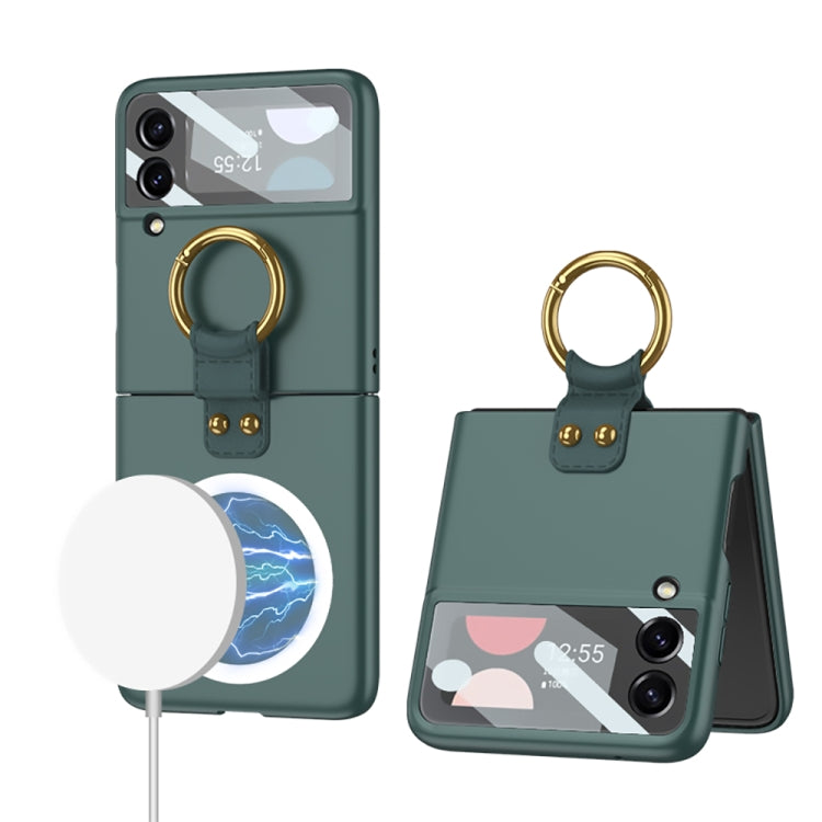For Samsung Galaxy Z Flip3 5G GKK MagSafe Ultrathin Integrated Shockproof Phone Case with Ring Holder(Green)