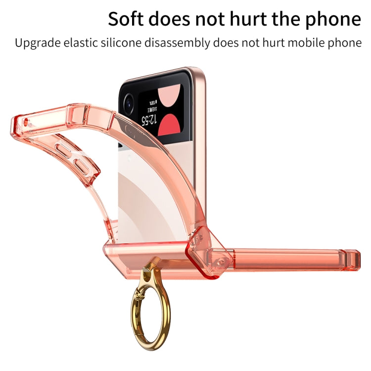 For Samsung Galaxy Z Flip4 GKK MagSafe Airbag Hinge Shockproof Phone Case with Ring Holder(Orange)