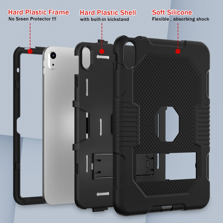 For iPad 2025 / 2022 Contrast Color Robot Silicone + PC Tablet Cas(Black)
