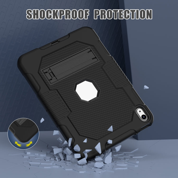 For iPad 2025 / 2022 Contrast Color Robot Silicone + PC Tablet Cas(Black)