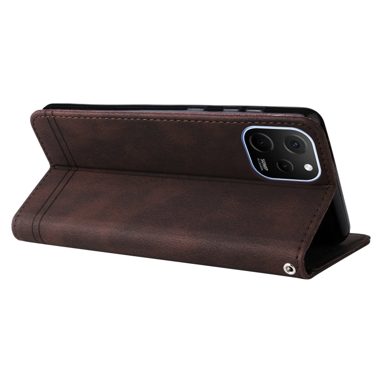 For Huawei nova Y61 Skin Feel Life Tree Metal Button Leather Phone Case(Brown) - Huawei Cases by PMC TechLife | Online Shopping South Africa | PMC TechLife | Buy Now Pay Later Mobicred