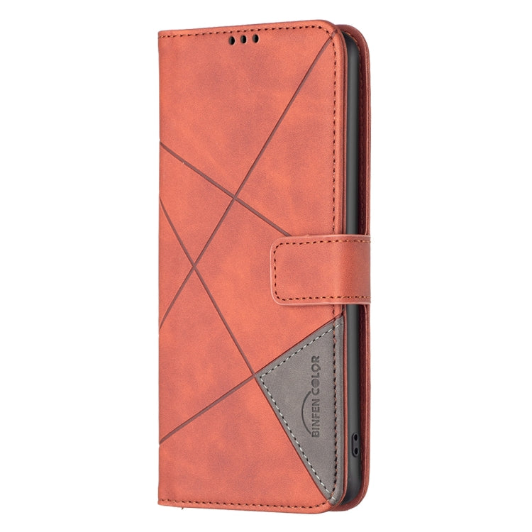 For Google Pixel 7a Magnetic Buckle Rhombus Texture Leather Phone Case(Brown) - free shipping - PMC Jewellery - Order now!