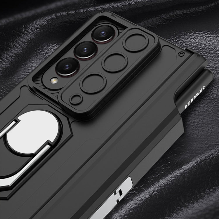 For Samsung Galaxy Z Fold4 GKK Integrated Magnetic Folding Phone Case with Pen Case(Black)