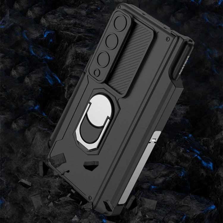 For Samsung Galaxy Z Fold4 GKK Integrated Magnetic Folding Phone Case with Pen Case(Wine Red) - Galaxy Z Fold4 5G Cases by GKK | Online Shopping South Africa | PMC TechLife | Buy Now Pay Later Mobicred