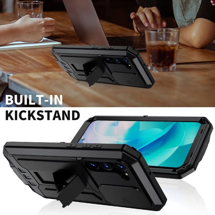 For Samsung Galaxy S23 5G R-JUST Sliding Camera Design Life Waterproof Dustproof Shockproof Phone Case(Black) - free shipping - PMC Jewellery - Order now!