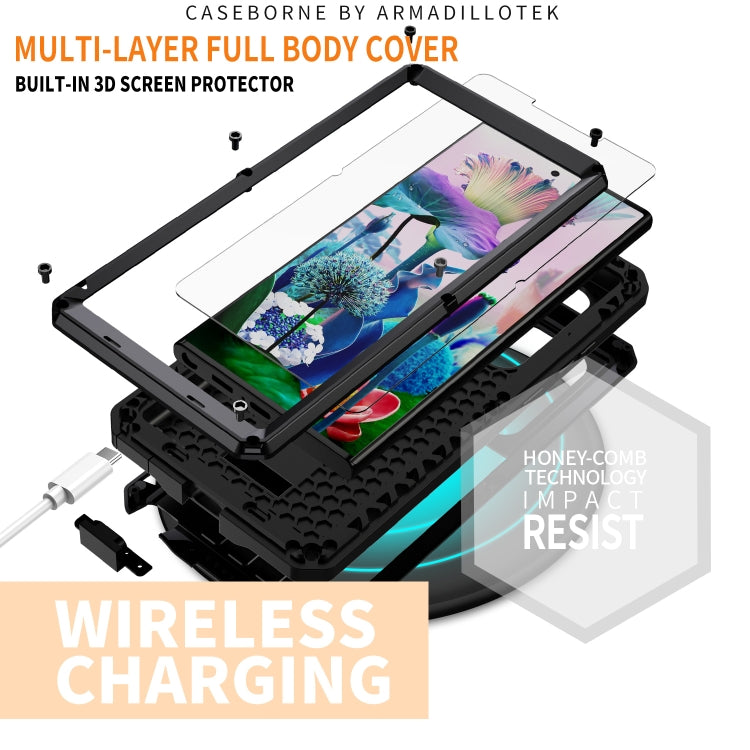 For Samsung Galaxy S23 Ultra 5G R-JUST Sliding Camera Design Life Water-resistant Dustproof Shockproof Phone Case(Black)