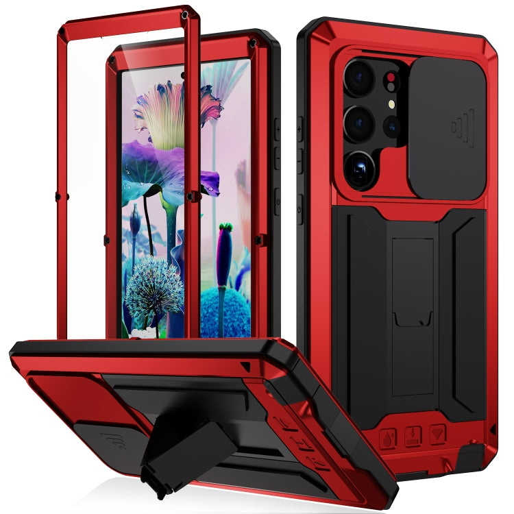 For Samsung Galaxy S23 Ultra 5G R-JUST Sliding Camera Design Life Waterproof Dustproof Shockproof Phone Case(Red) - free shipping - PMC Jewellery - Order now!