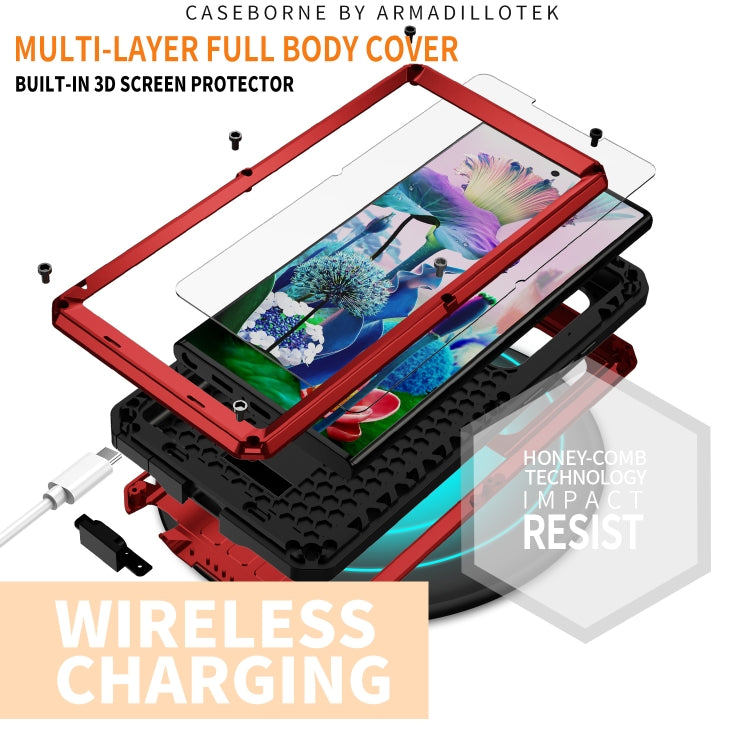 For Samsung Galaxy S23 Ultra 5G R-JUST Sliding Camera Design Life Water-resistant Dustproof Shockproof Phone Case(Red)