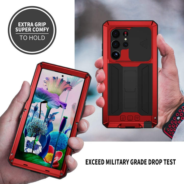 For Samsung Galaxy S23 Ultra 5G R-JUST Sliding Camera Design Life Waterproof Dustproof Shockproof Phone Case(Red) - free shipping - PMC Jewellery - Order now!