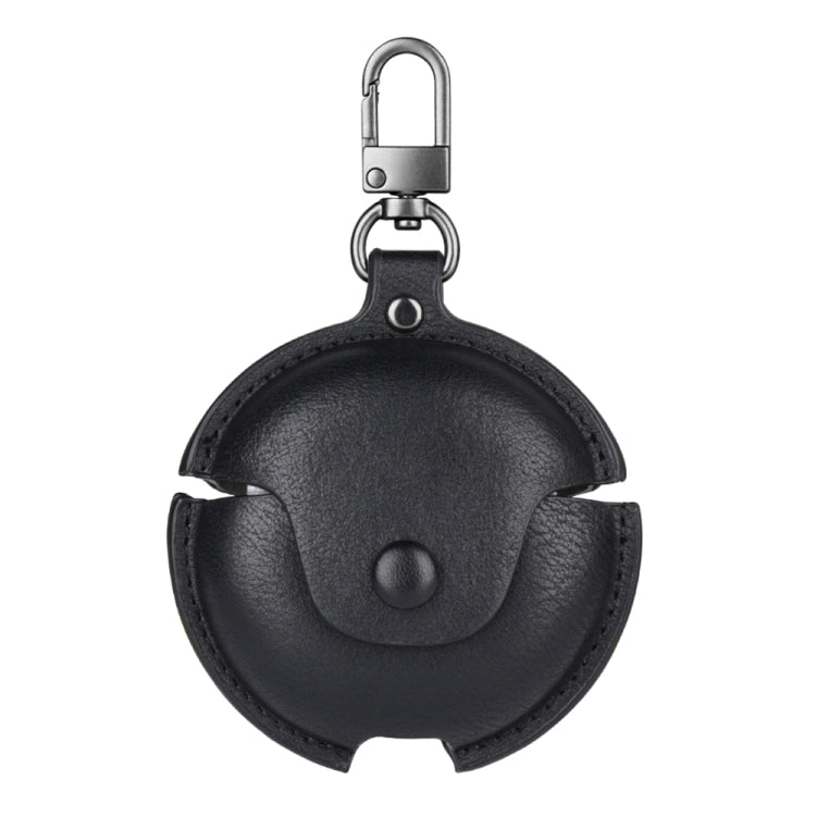 For Huawei FreeBuds 4i / 5i Business Leather Earphone Protective Case with Hook(Black)