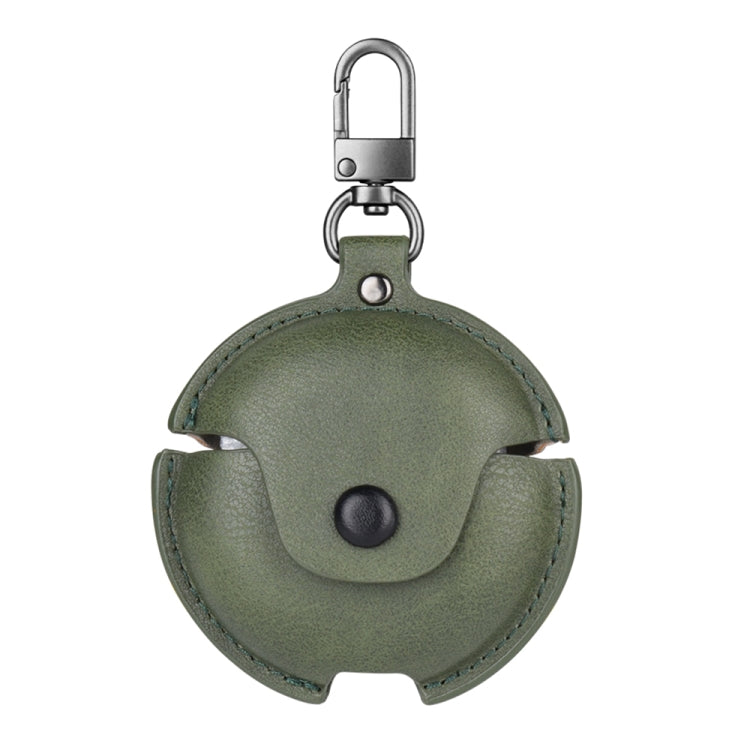 For Huawei FreeBuds 4i / 5i Business Leather Earphone Protective Case with Hook(Green)