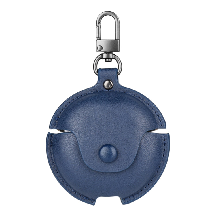 For Huawei FreeBuds 4i / 5i Business Leather Earphone Protective Case with Hook(Blue)