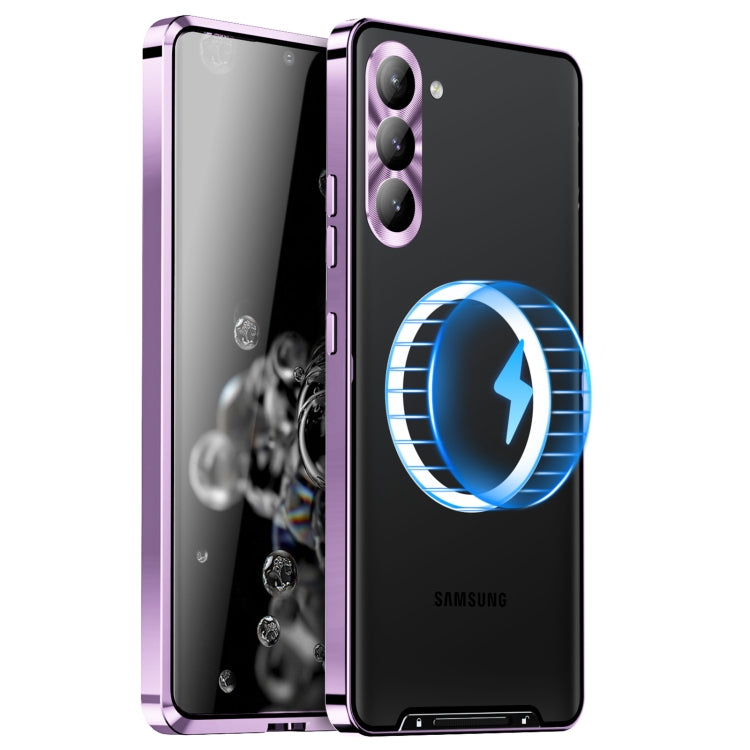 For Samsung Galaxy S23+ 5G MagSafe Magnetic Frosted Metal Phone Case(Purple)