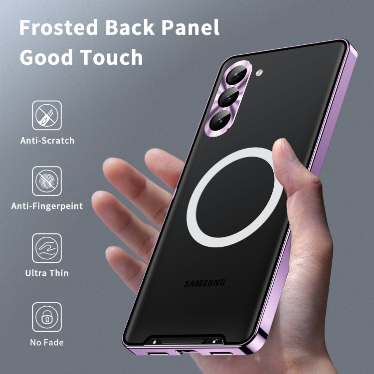 For Samsung Galaxy S23+ 5G MagSafe Magnetic Frosted Metal Phone Case(Purple)