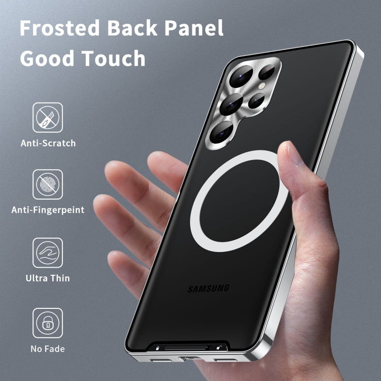 For Samsung Galaxy S23 Ultra 5G MagSafe Magnetic Frosted Metal Phone Case(Silver)