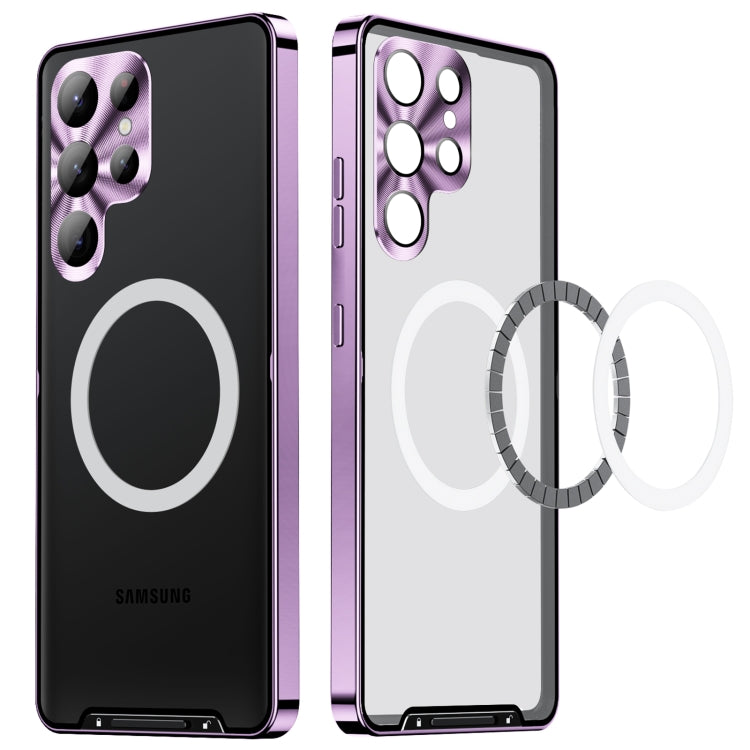 For Samsung Galaxy S23 Ultra 5G MagSafe Magnetic Frosted Metal Phone Case(Purple)