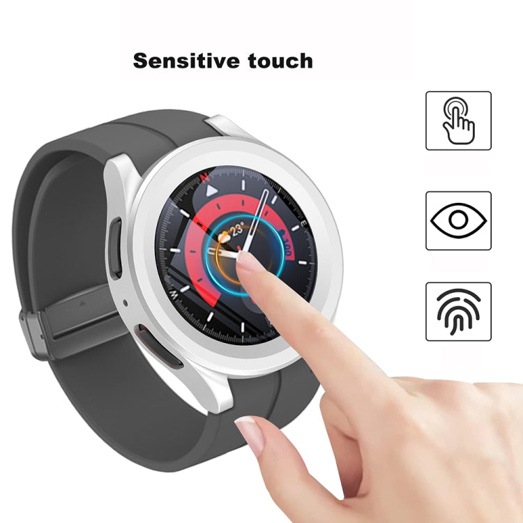 For Samsung Galaxy Watch5 Pro 45mm PC + Tempered Film Fuel Injection Watch Protective Case(White) - free shipping - PMC Jewellery - Order now!