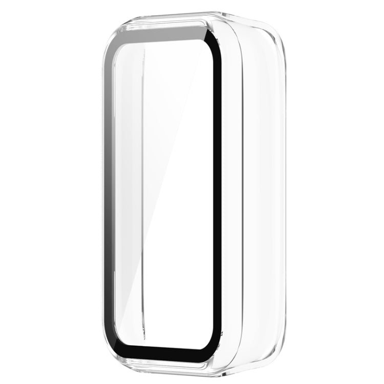 For Amazfit Band 7 PC + Tempered Glass Integrated Protective Watch Case(Transparent White) - free shipping - PMC Jewellery - Order now!