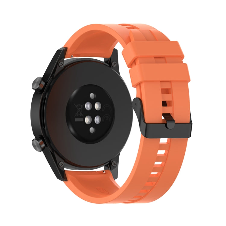 For Huawei Watch Buds 22mm Silicone Black Buckle Watch Band(Vitality Orange)