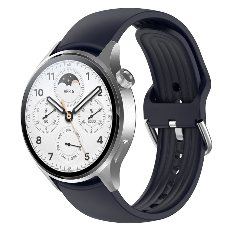 For Xiaomi Watch S2 22mm Solid Color Silicone Watch Band(Ink Blue)