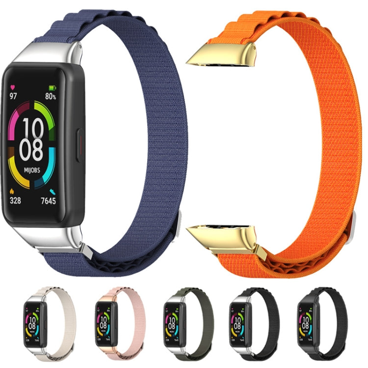 For Huawei Band 6 / Honor Band 6 / 7 MIJOBS Nylon Breathable Watch Band(Grey Silver) - free shipping - PMC TechLife - Order now!