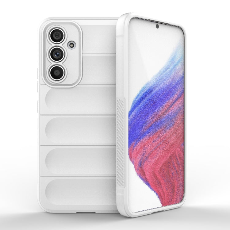 For Samsung Galaxy A54 5G Magic Shield TPU + Flannel Phone Case(White)
